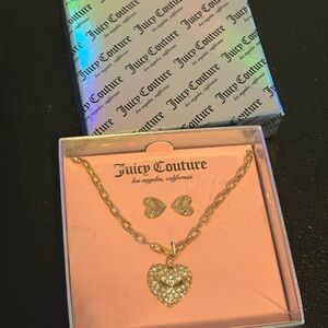Juicy Couture Heart Necklace and Earrings Set